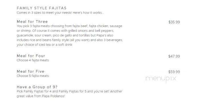 Poblano's Mexican Cafe - Nashville, AR menu_pic