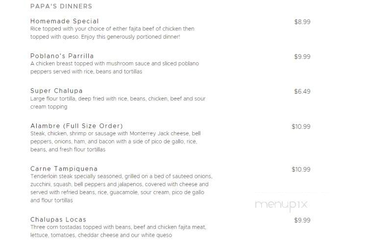 Poblano's Mexican Cafe - Nashville, AR menu_pic