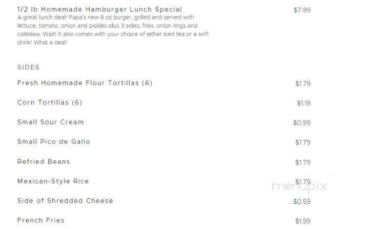 Poblano's Mexican Cafe - Nashville, AR menu_pic