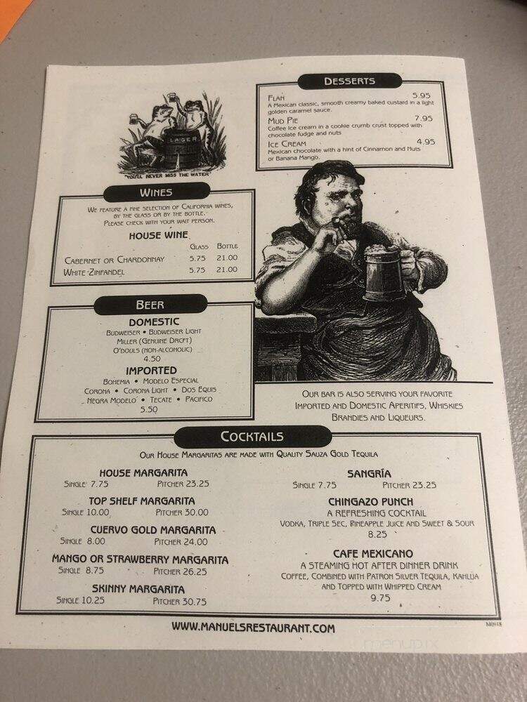 Manuel's Mexican Restaurant - Aptos, CA menu_pic