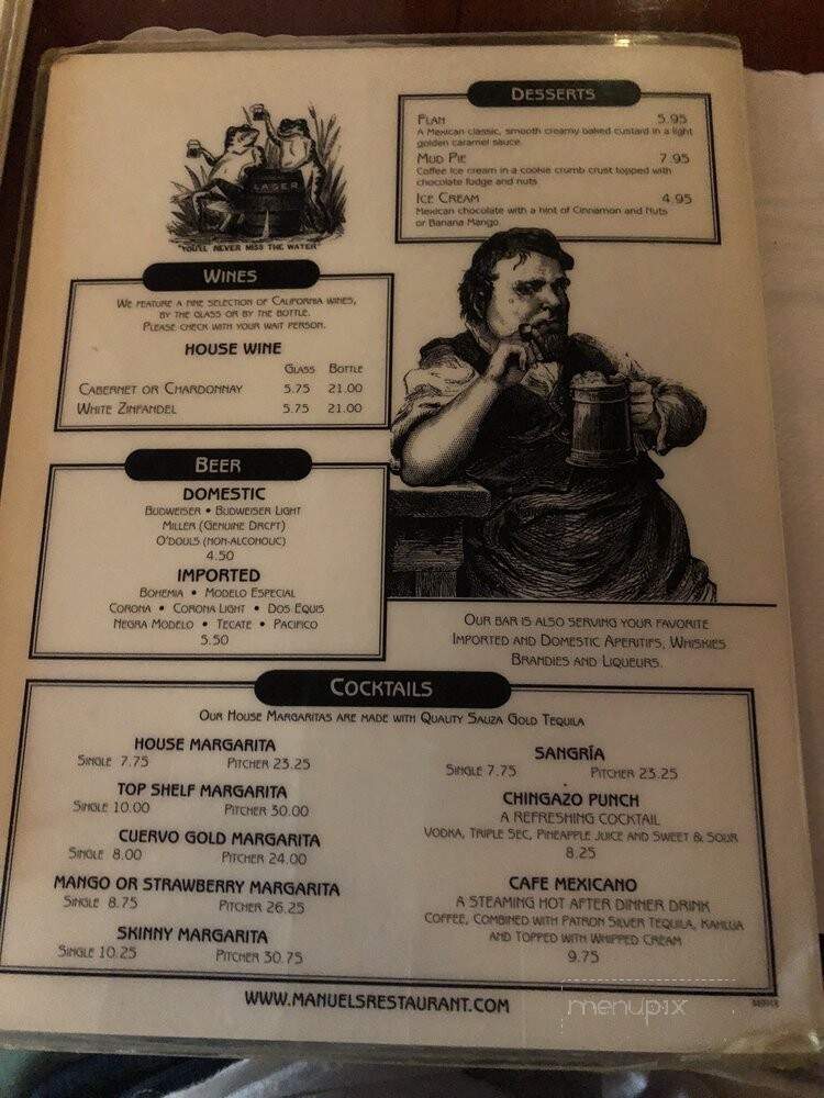 Manuel's Mexican Restaurant - Aptos, CA menu_pic