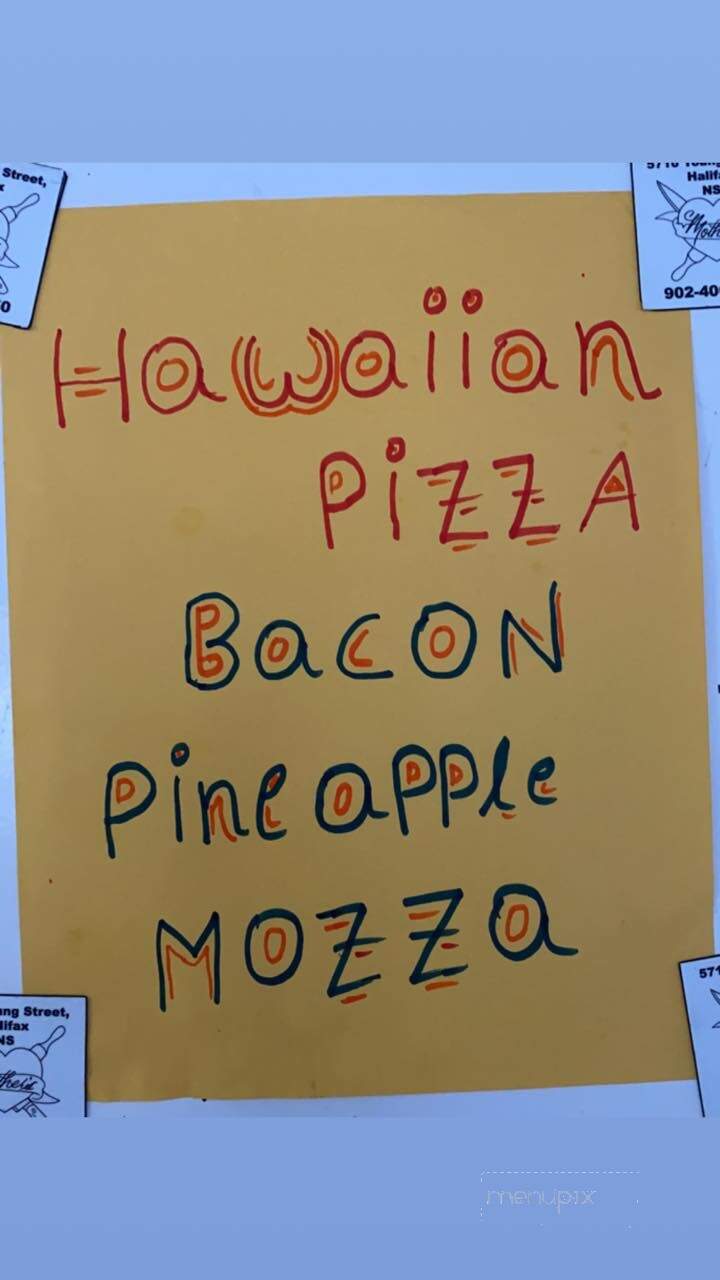 Mother's Pizza - Halifax, NS menu_pic