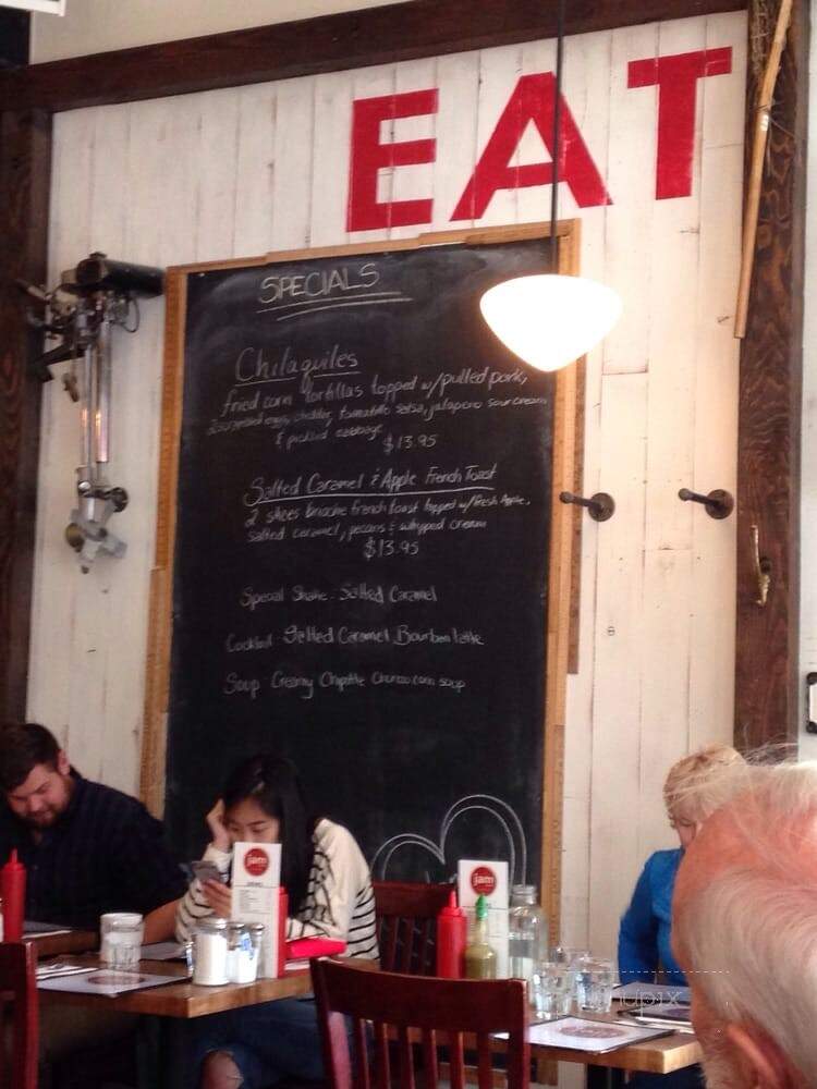 Jam Cafe - Victoria, BC menu_pic