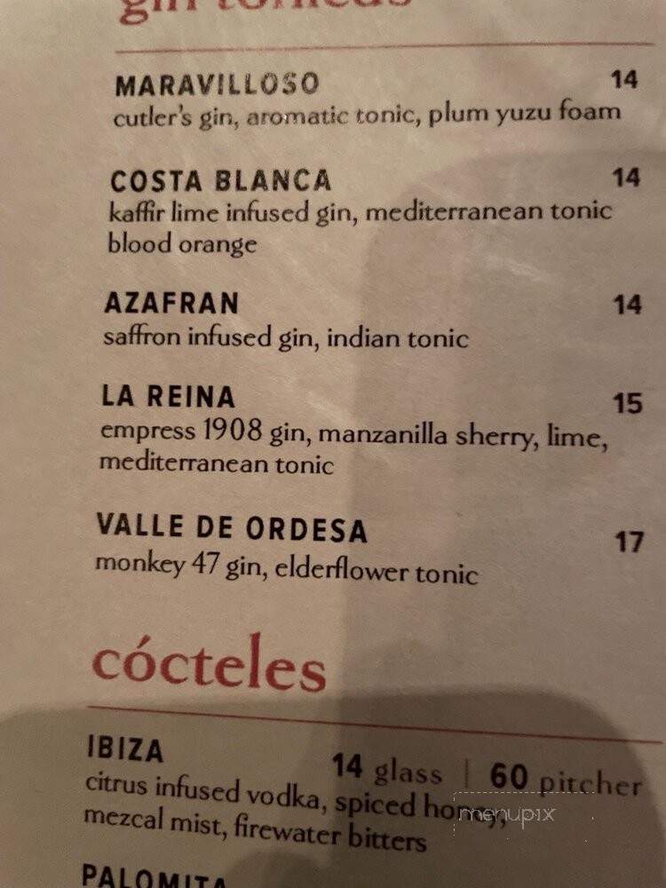 Loquita - Santa Barbara, CA menu_pic