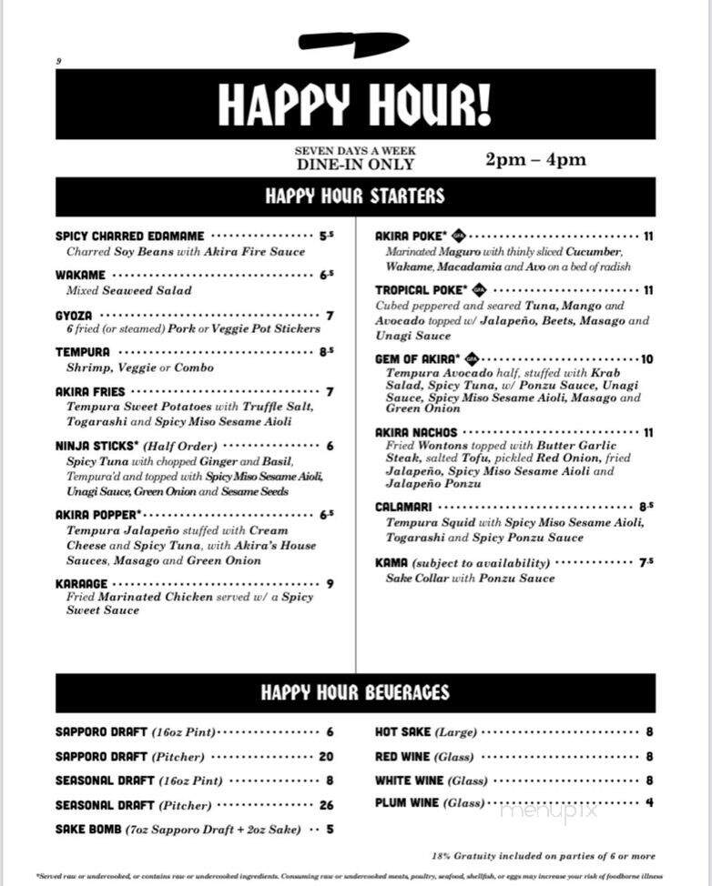 Akira - Aptos, CA menu_pic