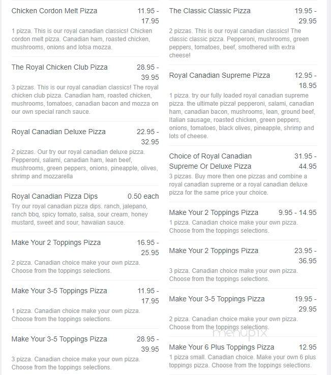Royal Canadian 3 For 1 Pizza Plus - Port Alberni, BC menu_pic