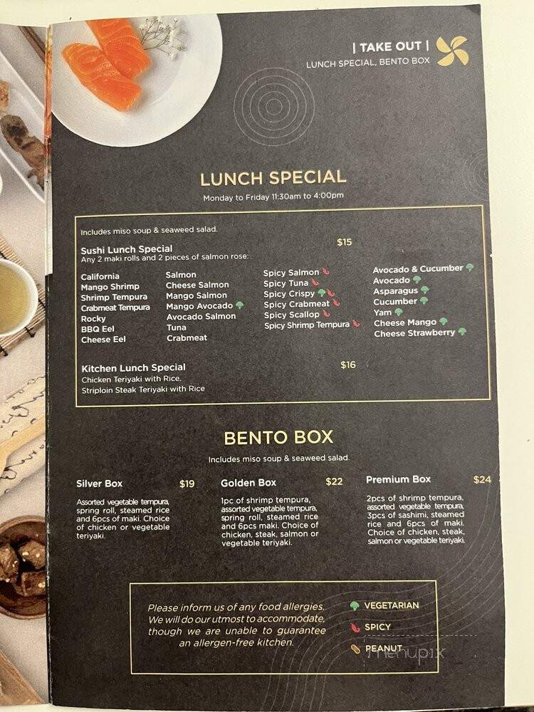 Wind Japanese & Thai - Niagara Falls, ON menu_pic