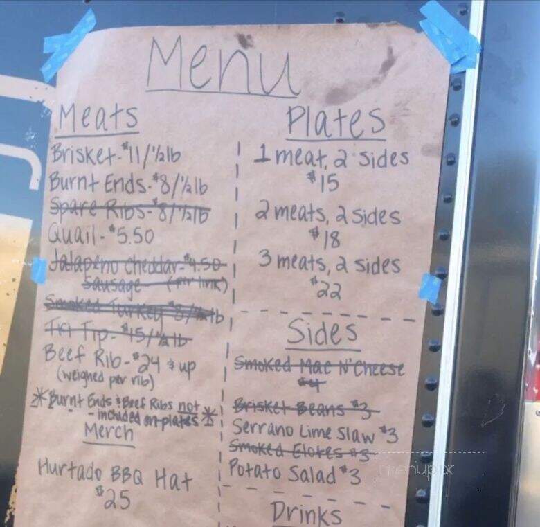 Hurtado Barbecue - Arlington, TX menu_pic