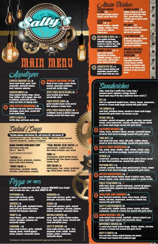 Salty's on Second - Fairbanks, AK menu_pic