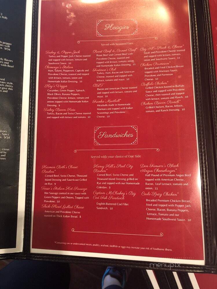 Corleones' Bar & Grill - Belle Vernon, PA menu_pic