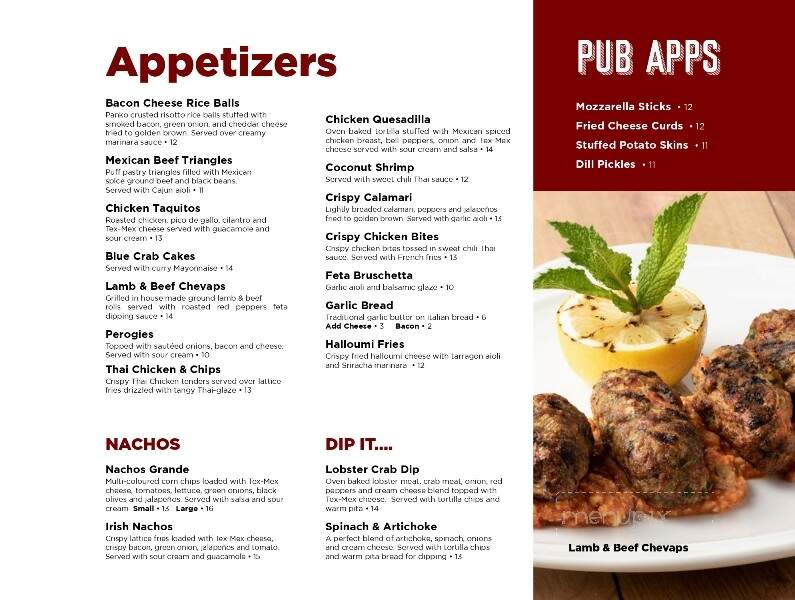One Eyed Jack Pub & Grill - Oshawa, ON menu_pic