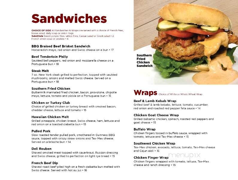 One Eyed Jack Pub & Grill - Oshawa, ON menu_pic