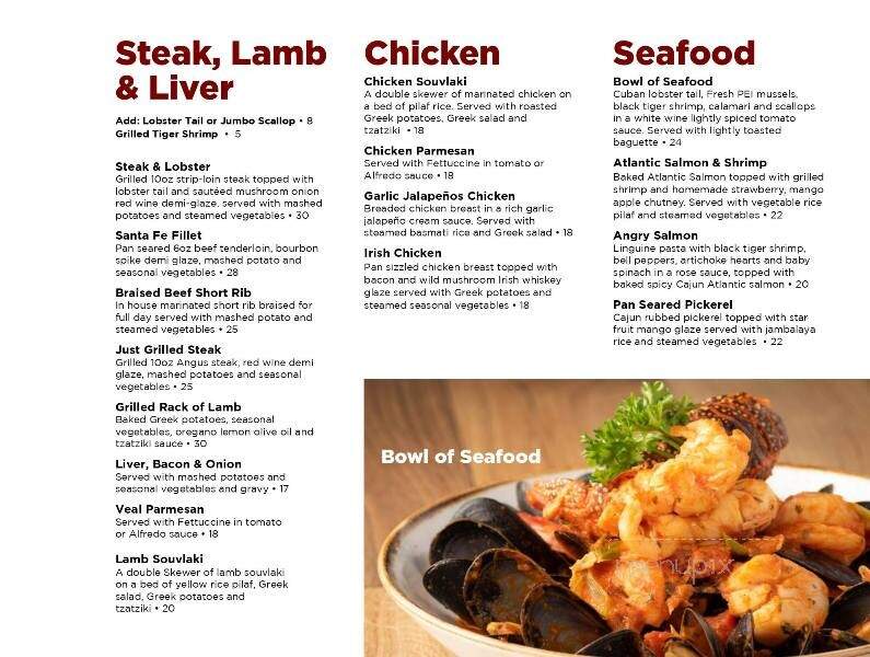 One Eyed Jack Pub & Grill - Oshawa, ON menu_pic
