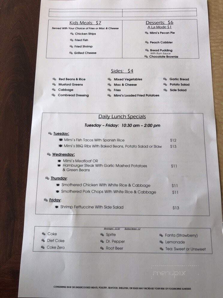 Mimi's New Orleans Cafe & Oyster Bar - Richmond, TX menu_pic