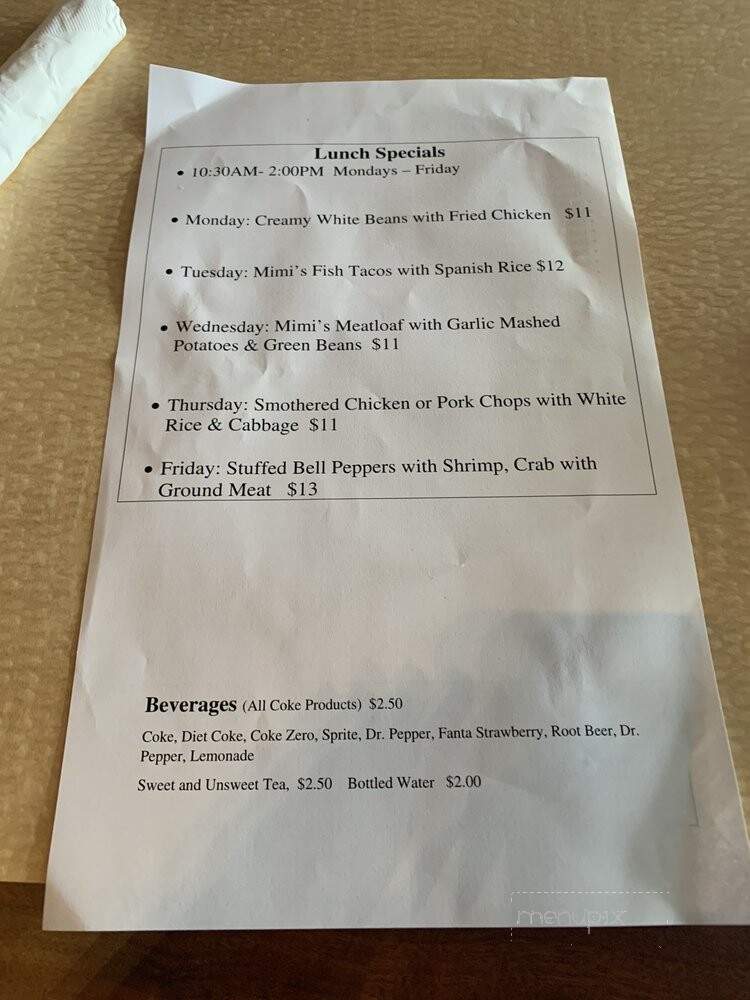Mimi's New Orleans Cafe & Oyster Bar - Richmond, TX menu_pic