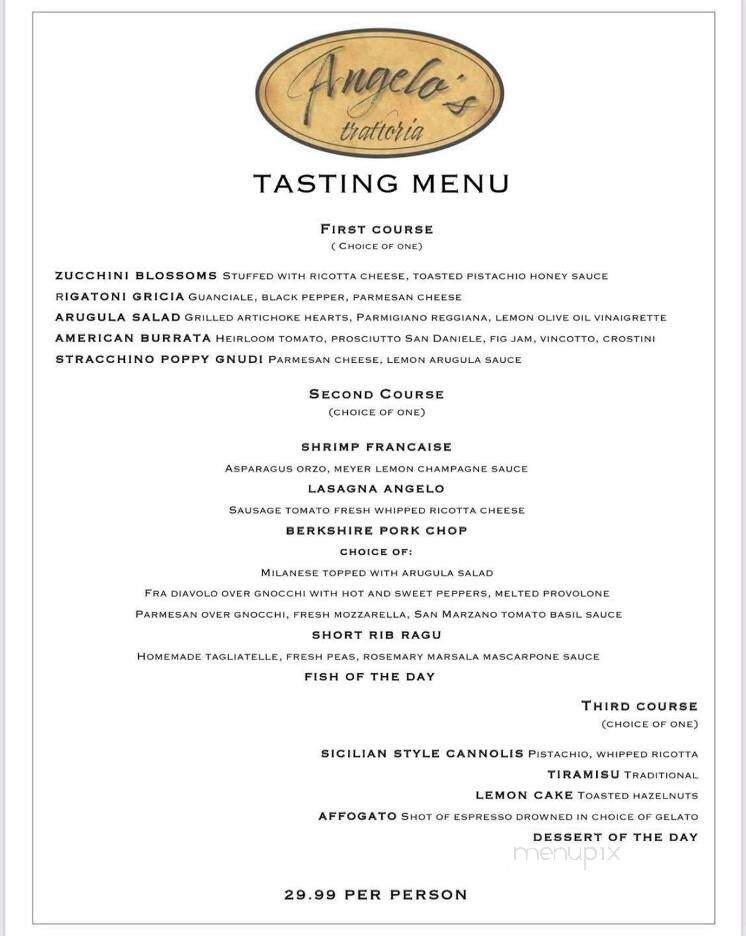 Angelo's Trattoria - Bordentown, NJ menu_pic