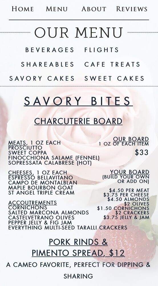 Cameo Cakery and Cafe - Richmond, VA menu_pic