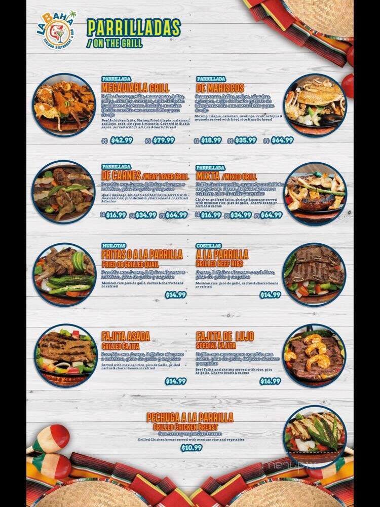 La Bahia Restaurant - Houston, TX menu_pic