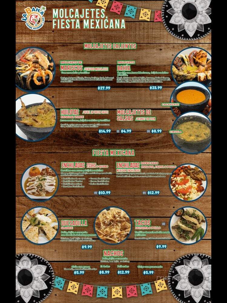 La Bahia Restaurant - Houston, TX menu_pic