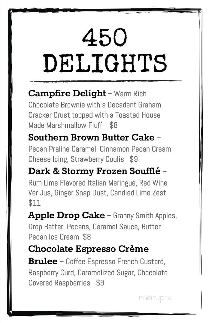 Core 450 - Travelers Rest, SC menu_pic