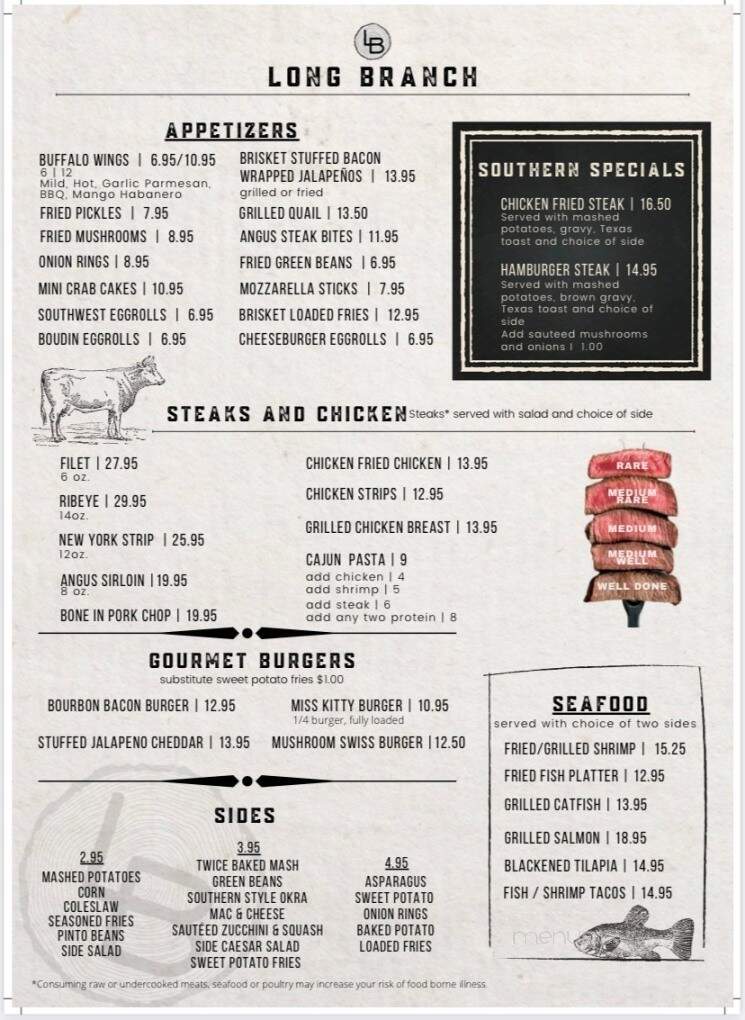 Long Branch Steakhouse - Livingston, TX menu_pic