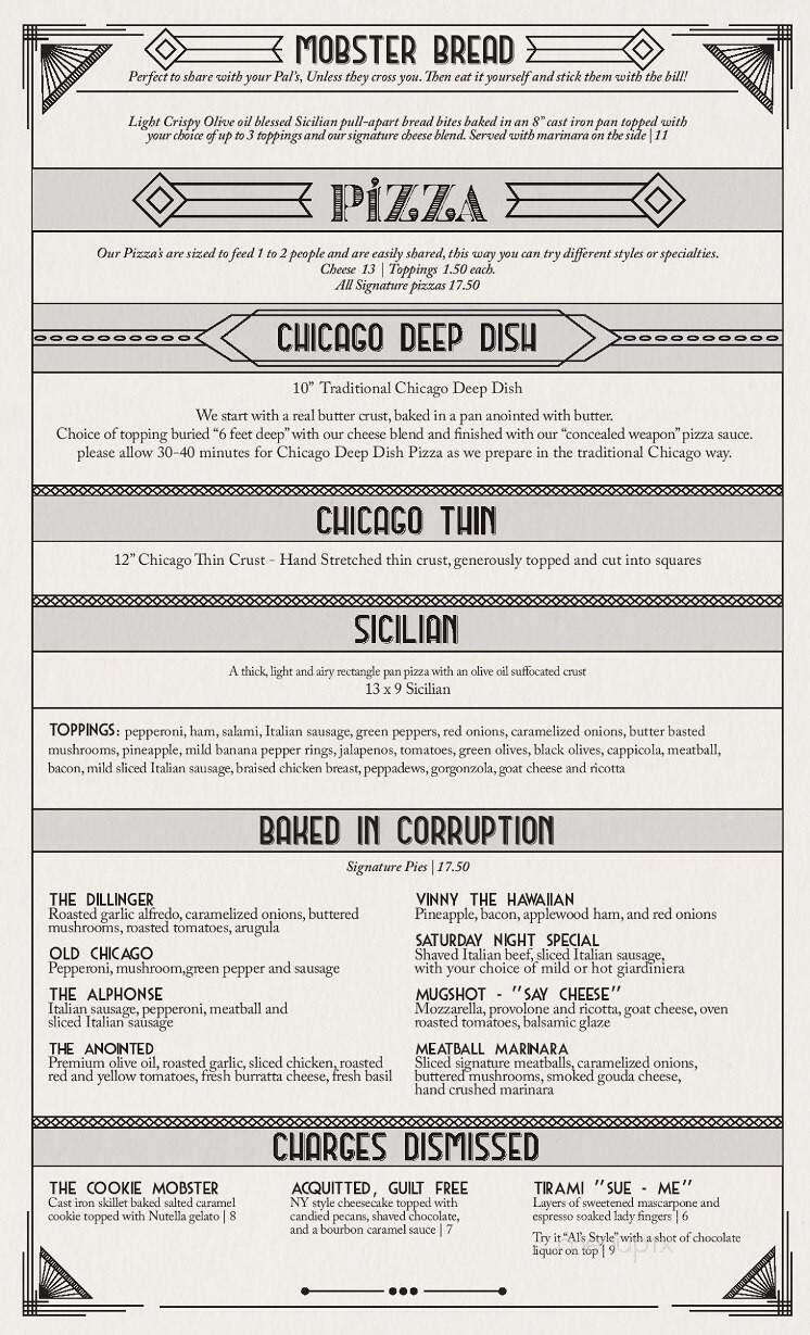 Capone's Speakeasy & Pizzeria - Muskegon, MI menu_pic