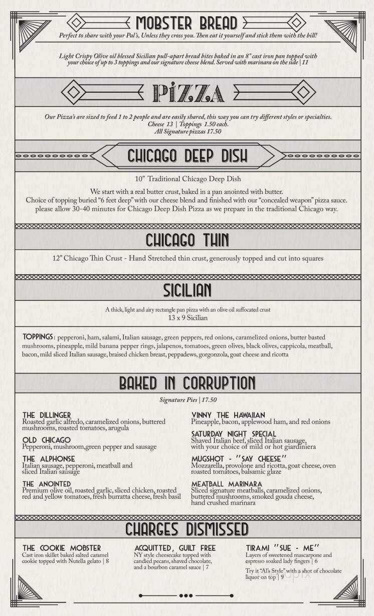 Capone's Speakeasy & Pizzeria - Muskegon, MI menu_pic