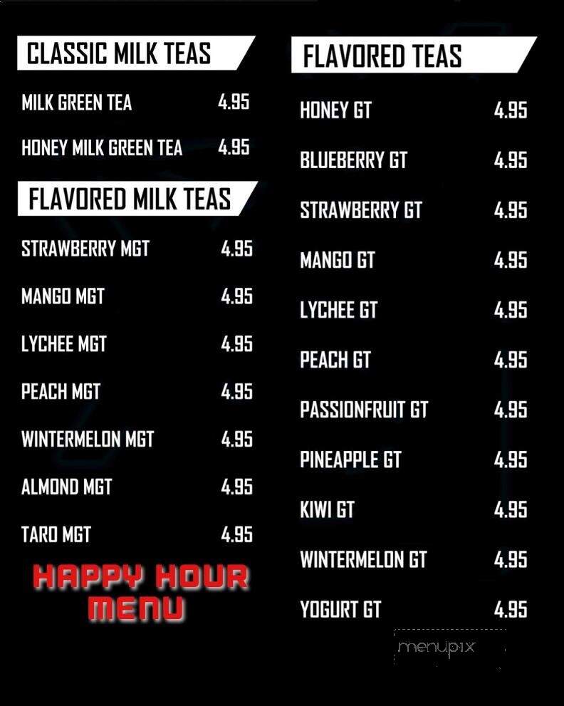 Lux Tea Lounge - San Gabriel, CA menu_pic