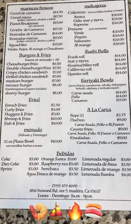 Compa Franks - Madera, CA menu_pic