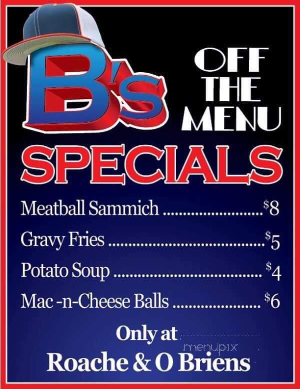 Roach & O'brien - Haverford, PA menu_pic