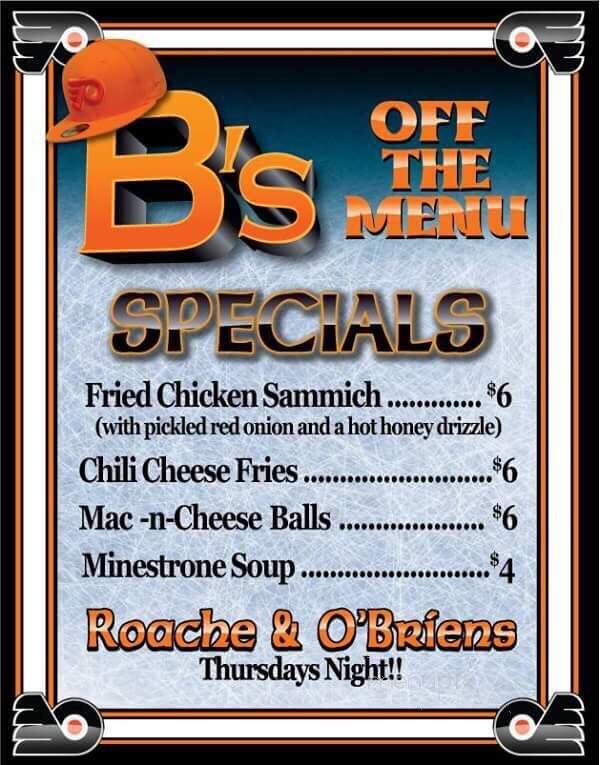 Roach & O'brien - Haverford, PA menu_pic