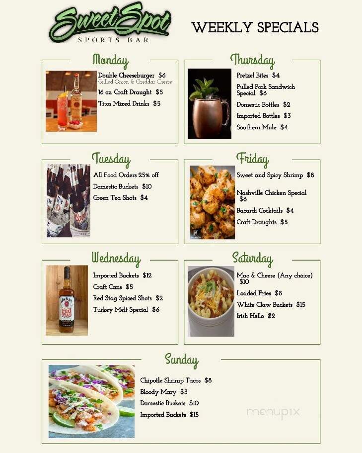 Odyssey Sweet Spot - Tinley Park, IL menu_pic