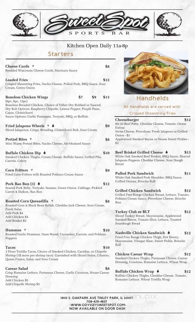 Odyssey Sweet Spot - Tinley Park, IL menu_pic