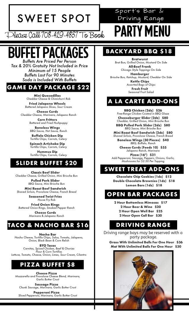 Odyssey Sweet Spot - Tinley Park, IL menu_pic