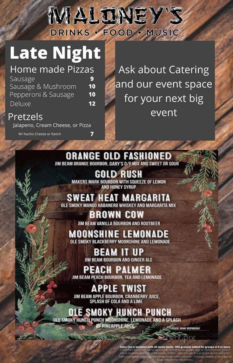 Jj Maloney's - Kaukauna, WI menu_pic