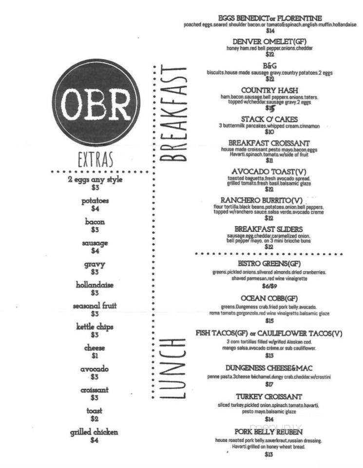 Ocean Beach Roasters - Ocean Shores, WA menu_pic