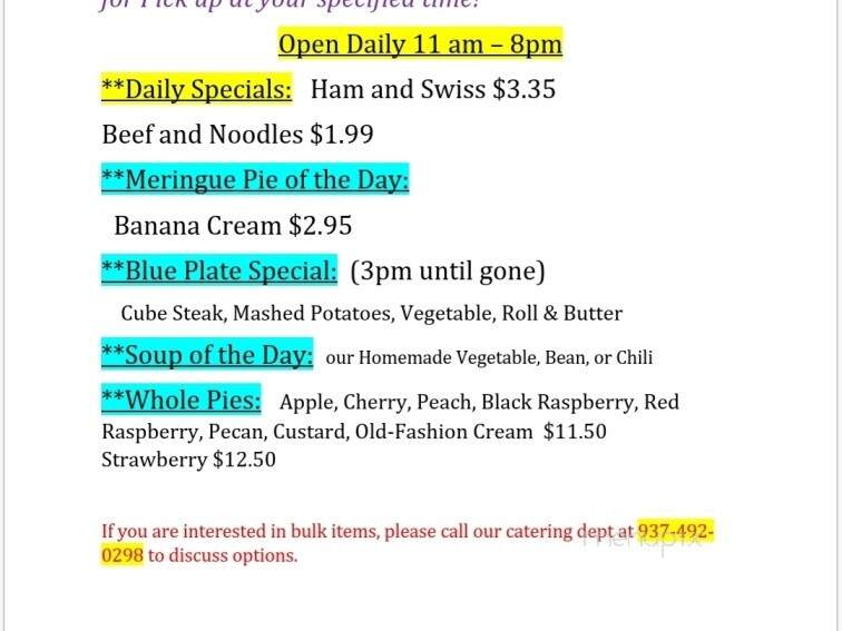 Spot Restaurant - Sidney, OH menu_pic