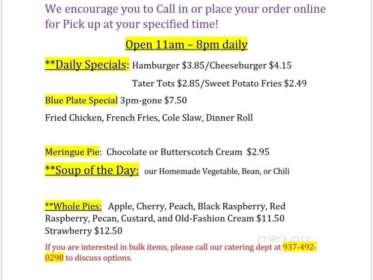 Spot Restaurant - Sidney, OH menu_pic