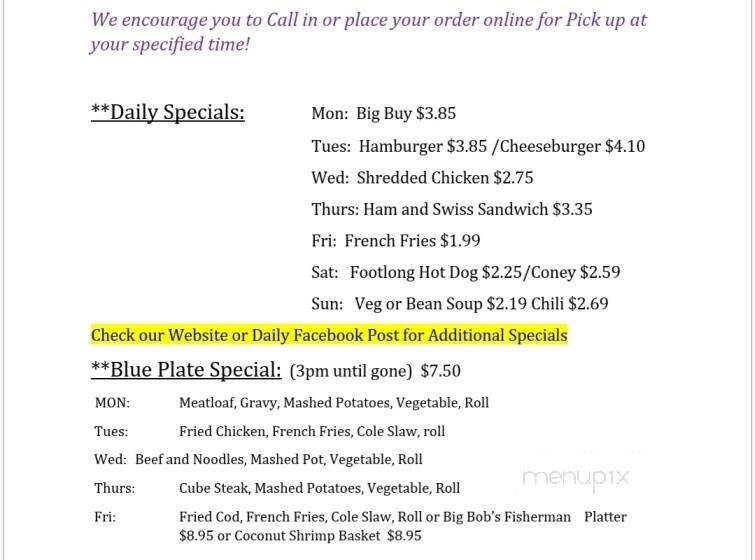 Spot Restaurant - Sidney, OH menu_pic