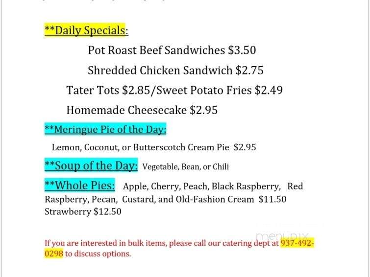 Spot Restaurant - Sidney, OH menu_pic