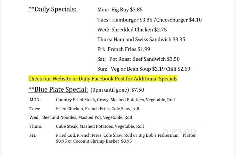 Spot Restaurant - Sidney, OH menu_pic