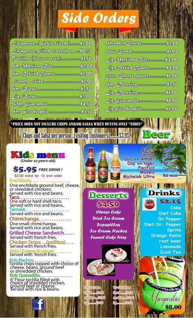 Chavos Mexican Restaurant - Vivian, LA menu_pic