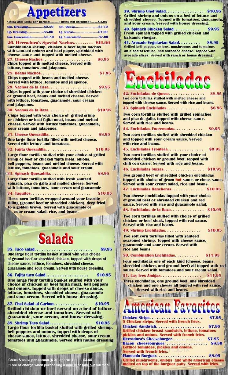 Chavos Mexican Restaurant - Vivian, LA menu_pic