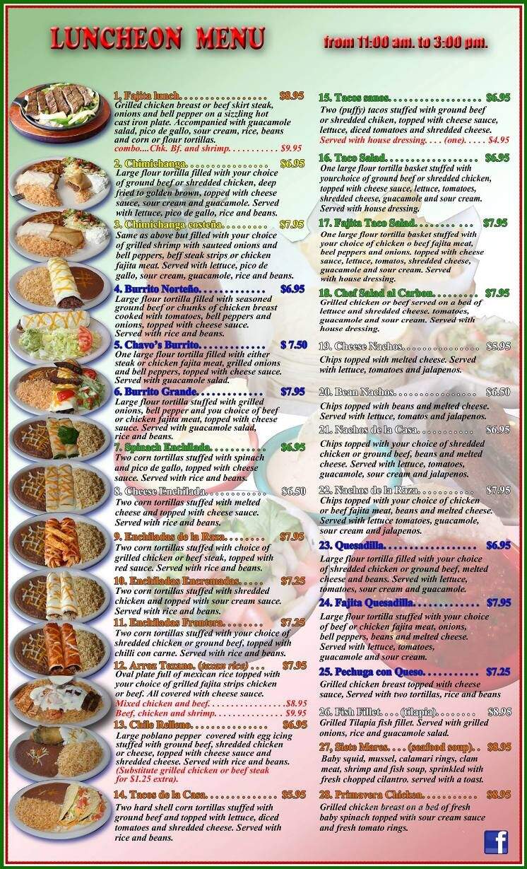 Chavos Mexican Restaurant - Vivian, LA menu_pic
