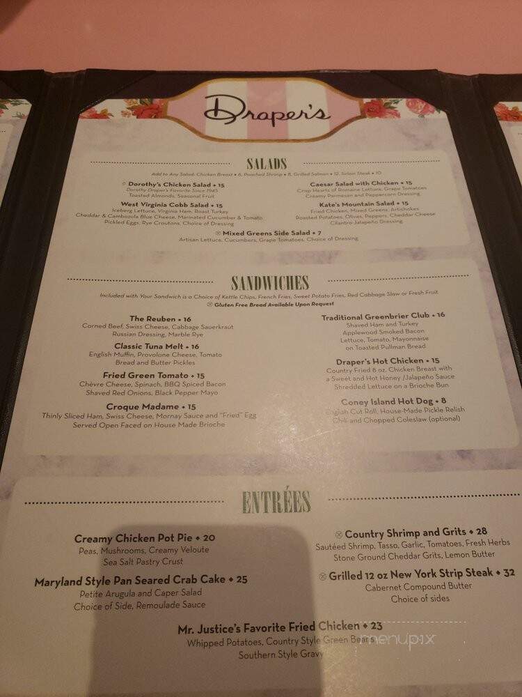 Draper's - White Sulphur Springs, WV menu_pic