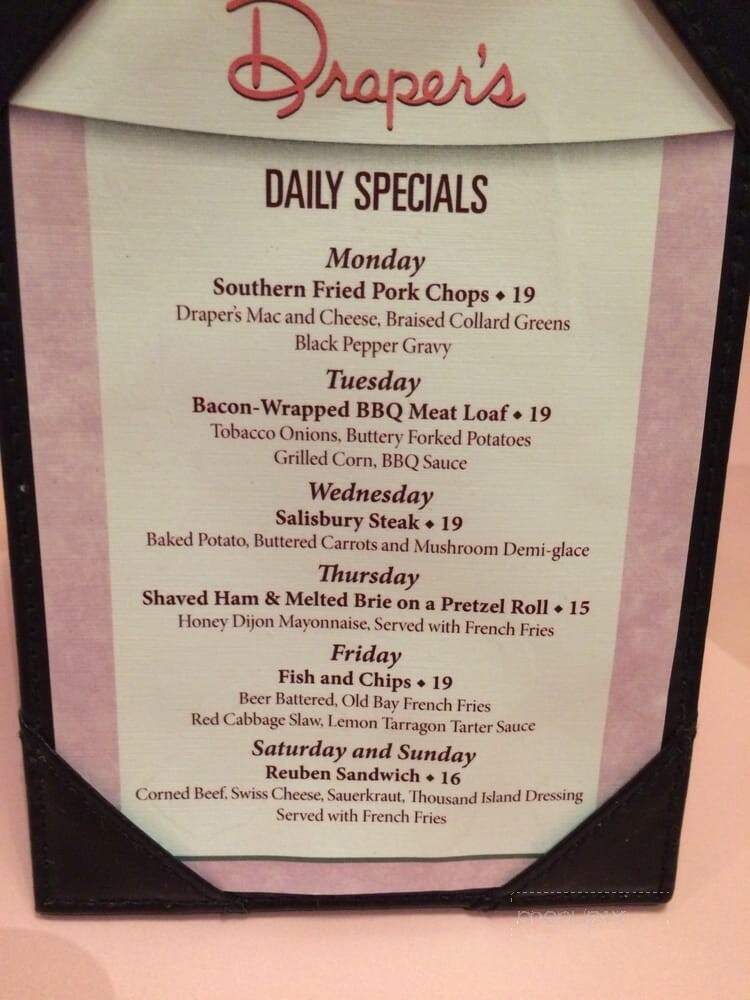 Draper's - White Sulphur Springs, WV menu_pic