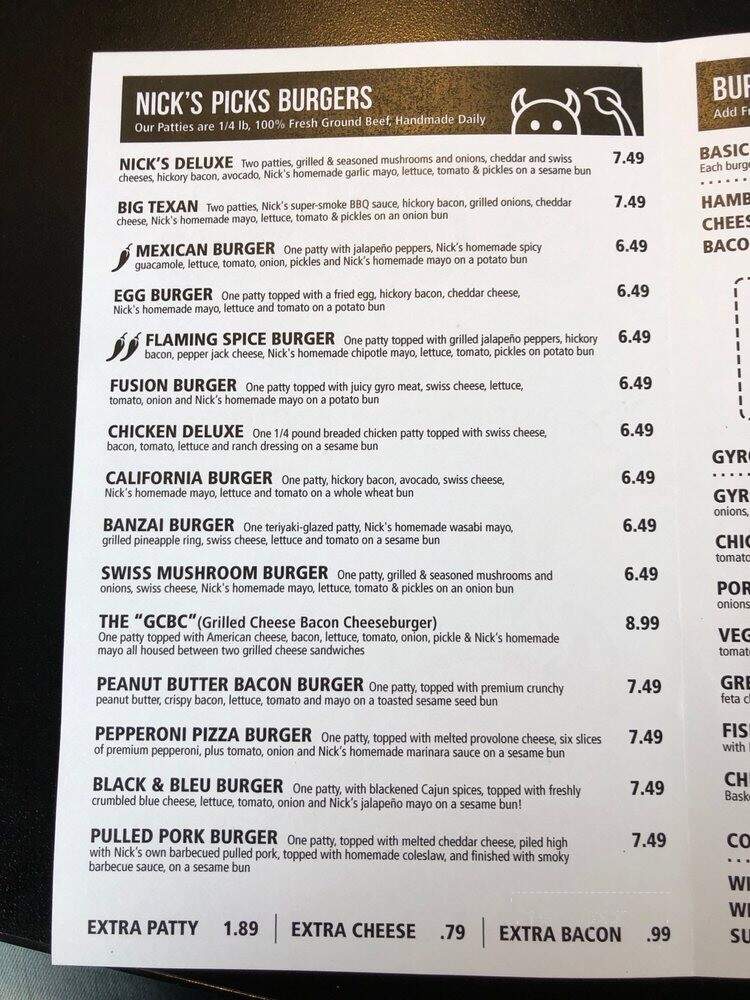 Nick's Jr. Burgers Gyros - Everett, WA menu_pic
