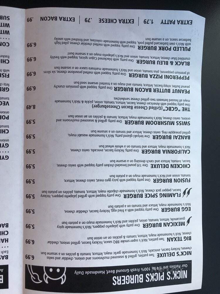 Nick's Jr. Burgers Gyros - Everett, WA menu_pic
