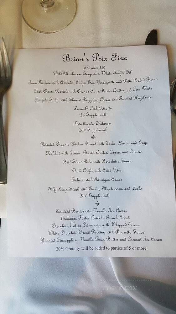 Brian's - Lambertville, NJ menu_pic