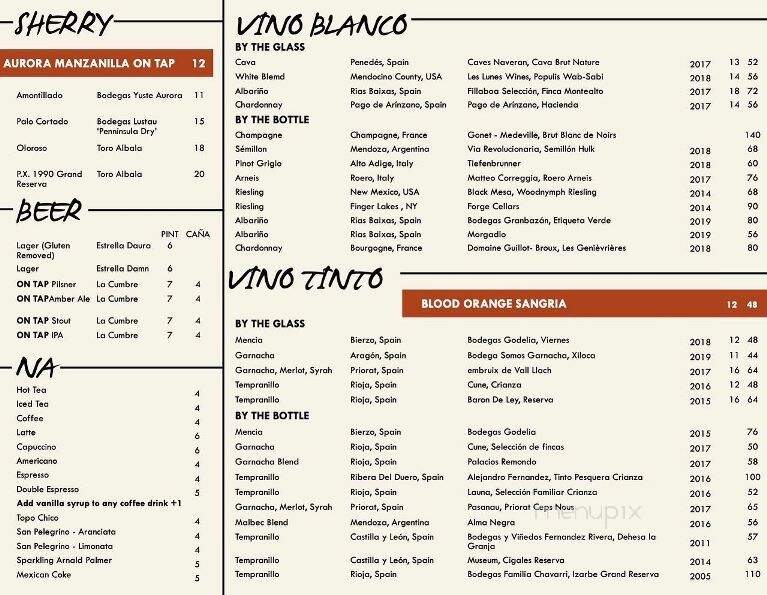 Taberna la Boca - Santa Fe, NM menu_pic
